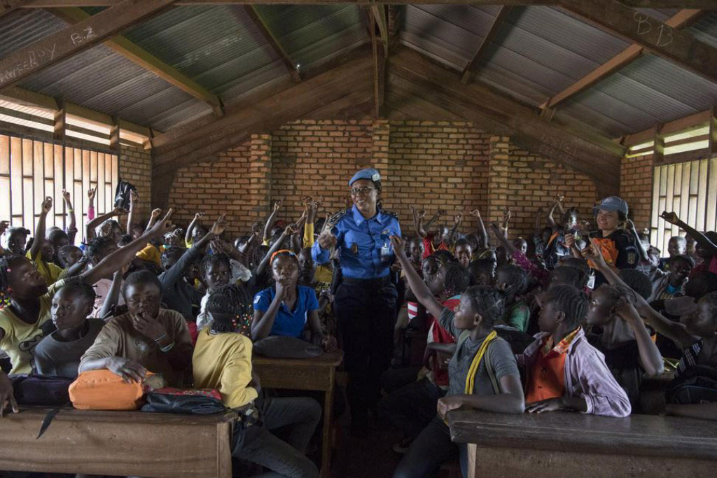 In addition to her regular duties, Gladys and her UNPOL colleagues provide classes at Ashley’s school, Ecole des 136 villas, on sexual education and preventing gender-based violence.