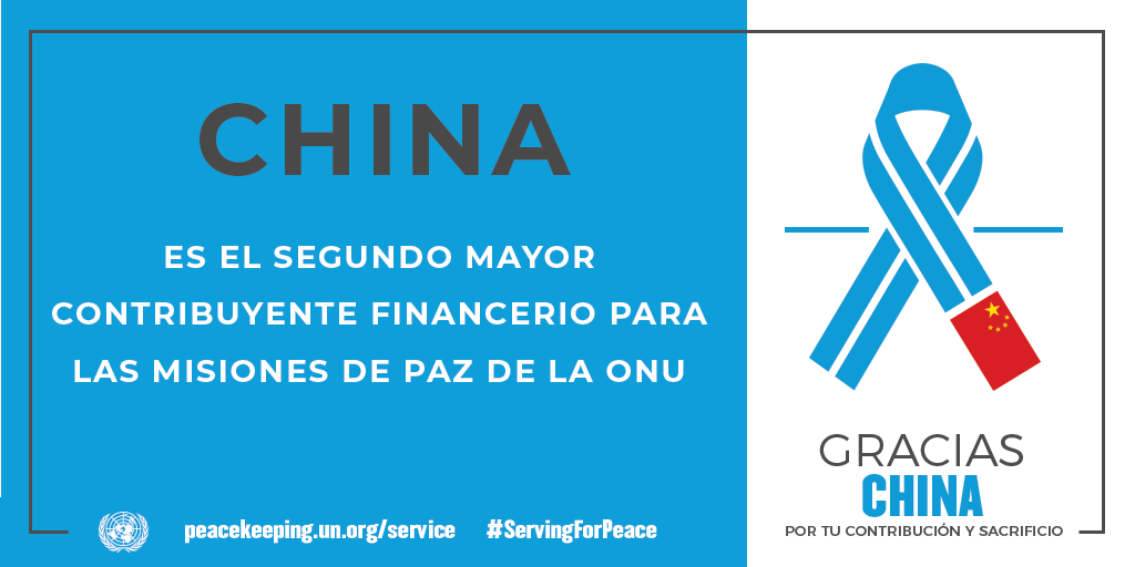 China es el segundo mayor contribuyente financiero para las misiones de la paz de la ONU.