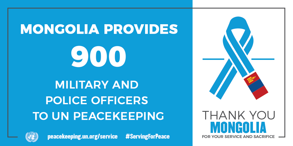 Mongolia provides 900 military and police officers to UN peacekeeping