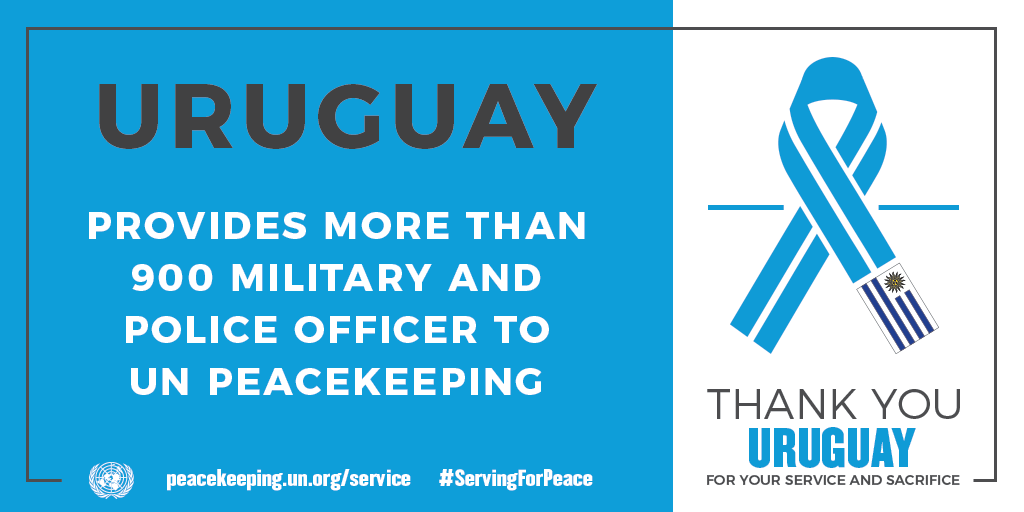 Uruguay provides more than 900 uniformed peacekeepers