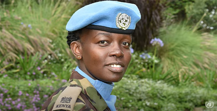 联合国年度军队性别平等倡导人奖获奖者，来自肯尼亚的Steplyne Nyaboga少校