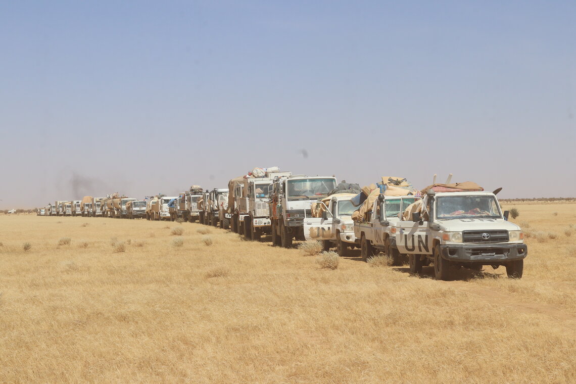 UN Vehicles in desert landscape