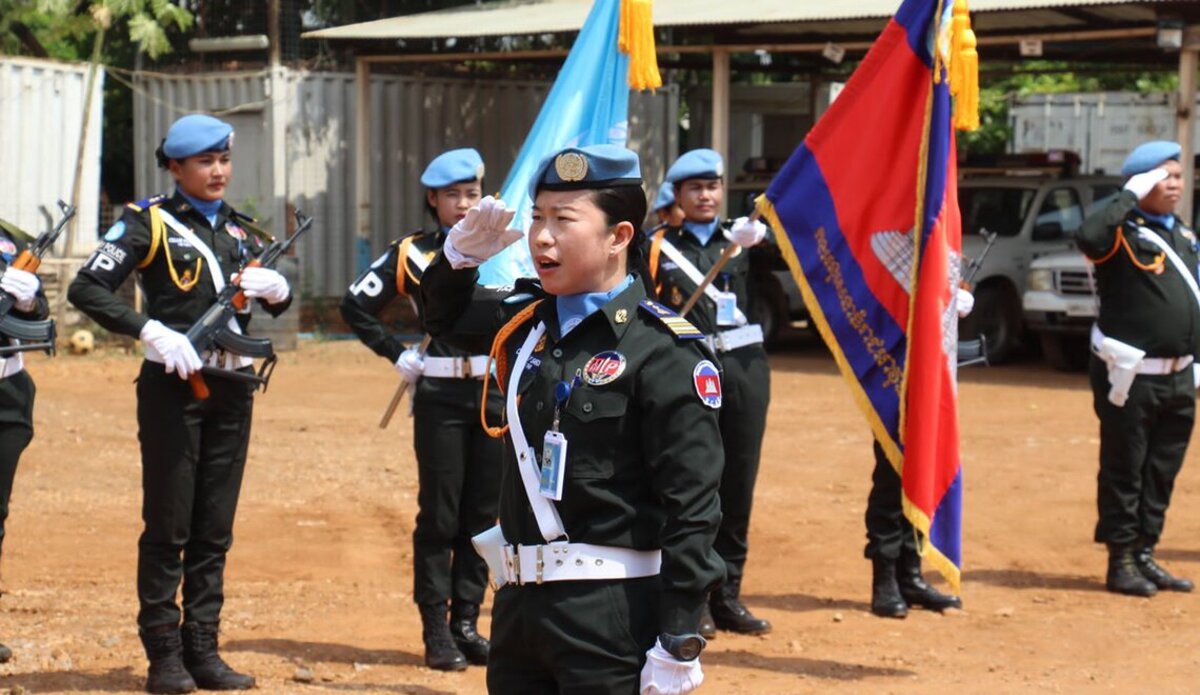 LtCOL Chea Maysaros during a guard of honour in Juba, South Sudan. Photo by UNMISS