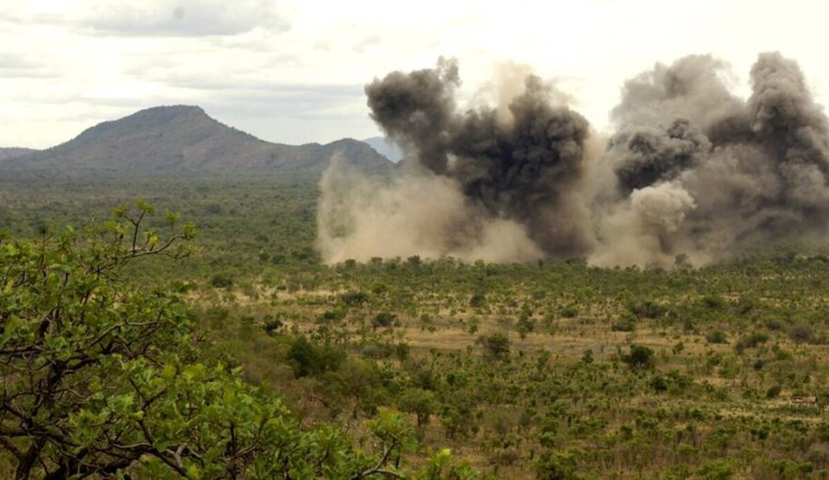 A landmine explosion near the town of Luri, southwest of South Sudan's capital Juba.