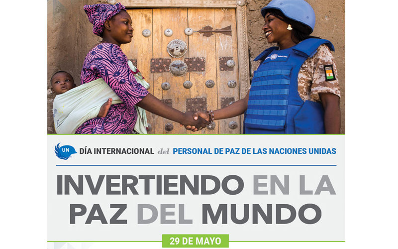 Cartel del Día Internacional del Personal de Paz de la ONU