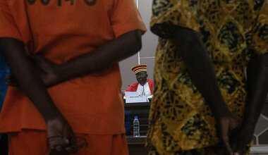 A session of the Central African Republic's Special Criminal Court's appeals chamber.  Photo of 