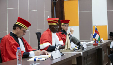 Photo of a session of the Central African Republic's Special Criminal Court's appeals chamber. 