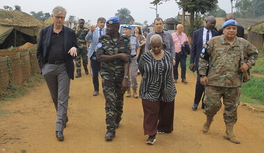 La visite de M. Lacroix dans l'est du pays comprenait des arrêts à Goma, Beni et Bukavu. Photo : MONUSCO
