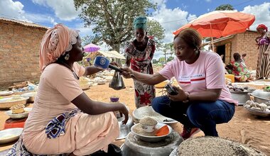 UN Volunteer, Bebey Michelle Tchania, gives a voice to local community members through her work as a radio producer with Guira FM in the Central African Republic.