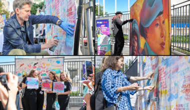 Compilation of photos of people spraypainting