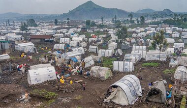 An IDP camp near Goma hosting thousands of displaced families.