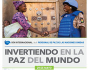 Cartel del Día Internacional del Personal de Paz de la ONU