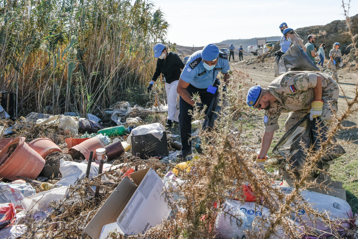 UN peacekeepers remove illegal waste in Cyprus