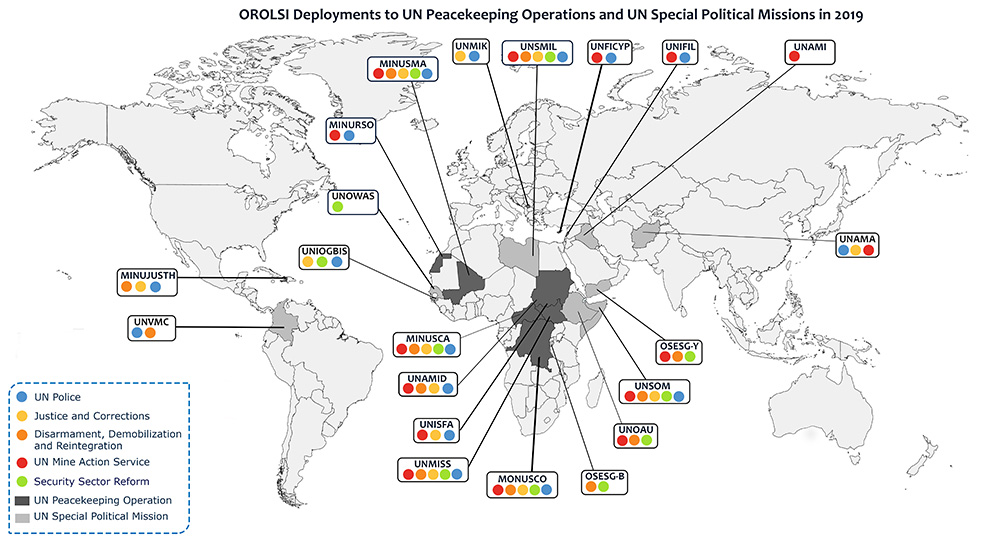 Mapa actualizado de OROLSI 联合国维持和平